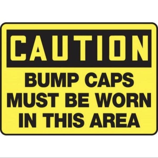 Accuform OSHA CAUTION Safety Sign BUMP CAPS MPPE760VS MPPE760VS - main